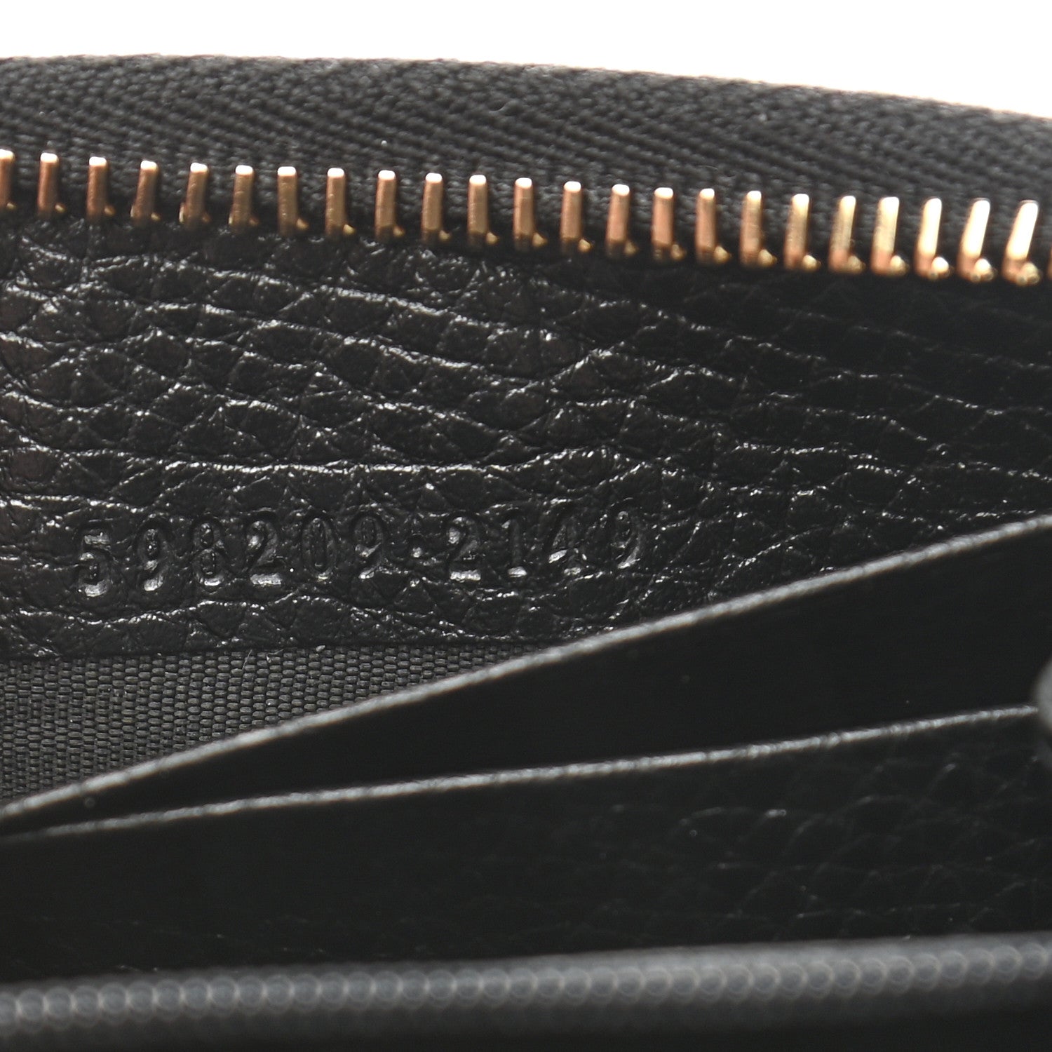 Gucci Pebbled Calfskin Small Soho Zip Around Wallet Black 7 of 7