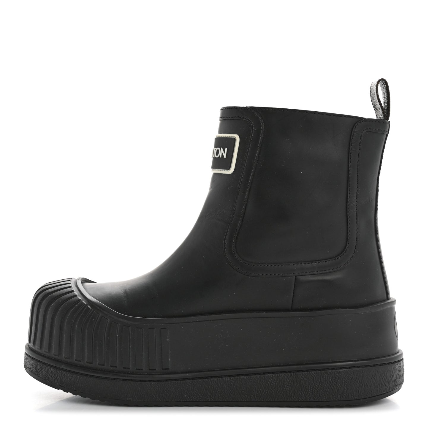 Calfskin Polar Flat Ankle Boots 38 Black