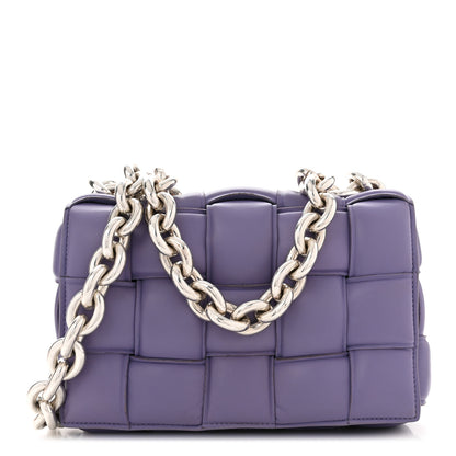 Bottega Veneta Lambskin Maxi Intreccio Padded Chain Cassette Crossbody Bag Lavender 1 of 10