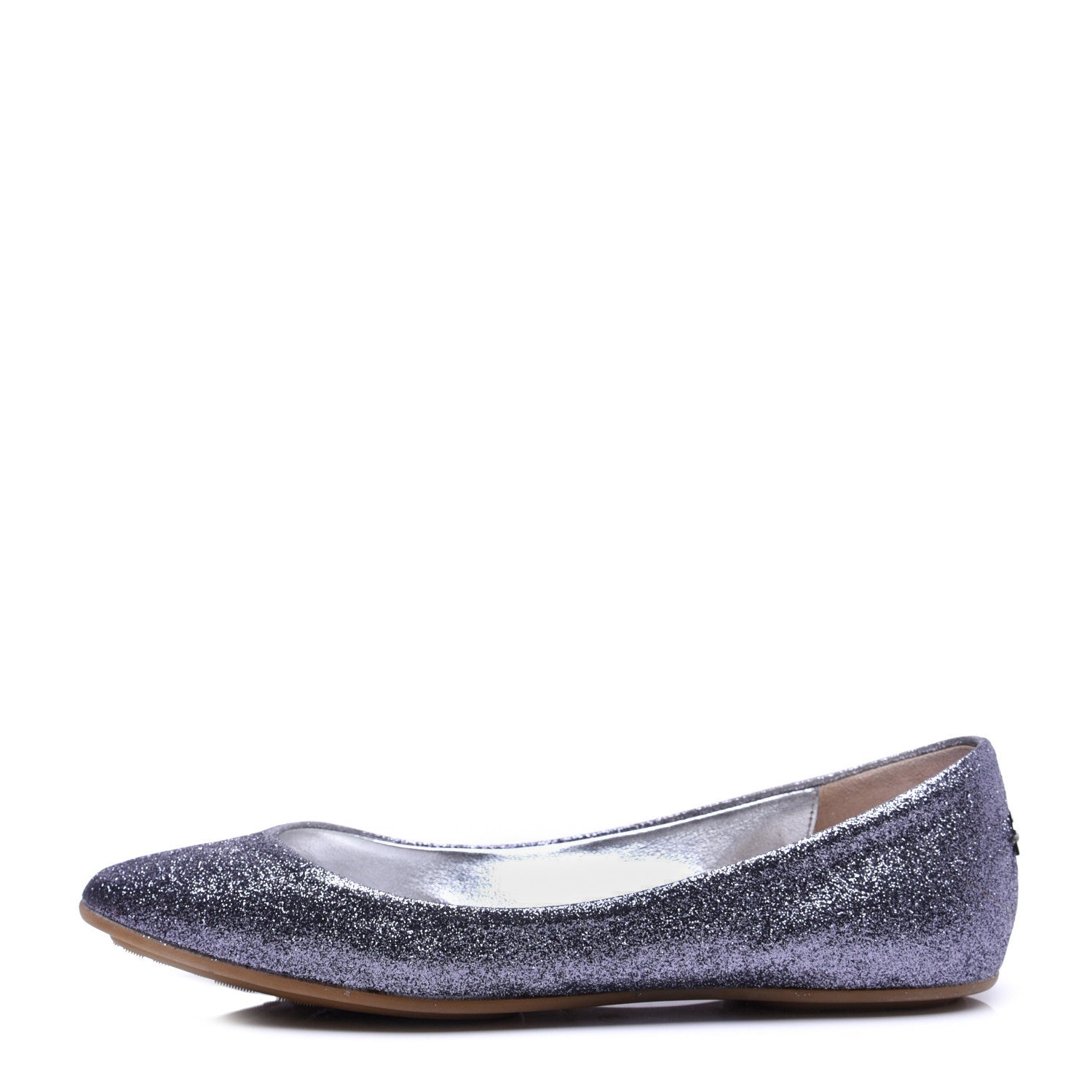Jimmy Choo Glitter Flats 37.5 Gunmetal 1 of 13