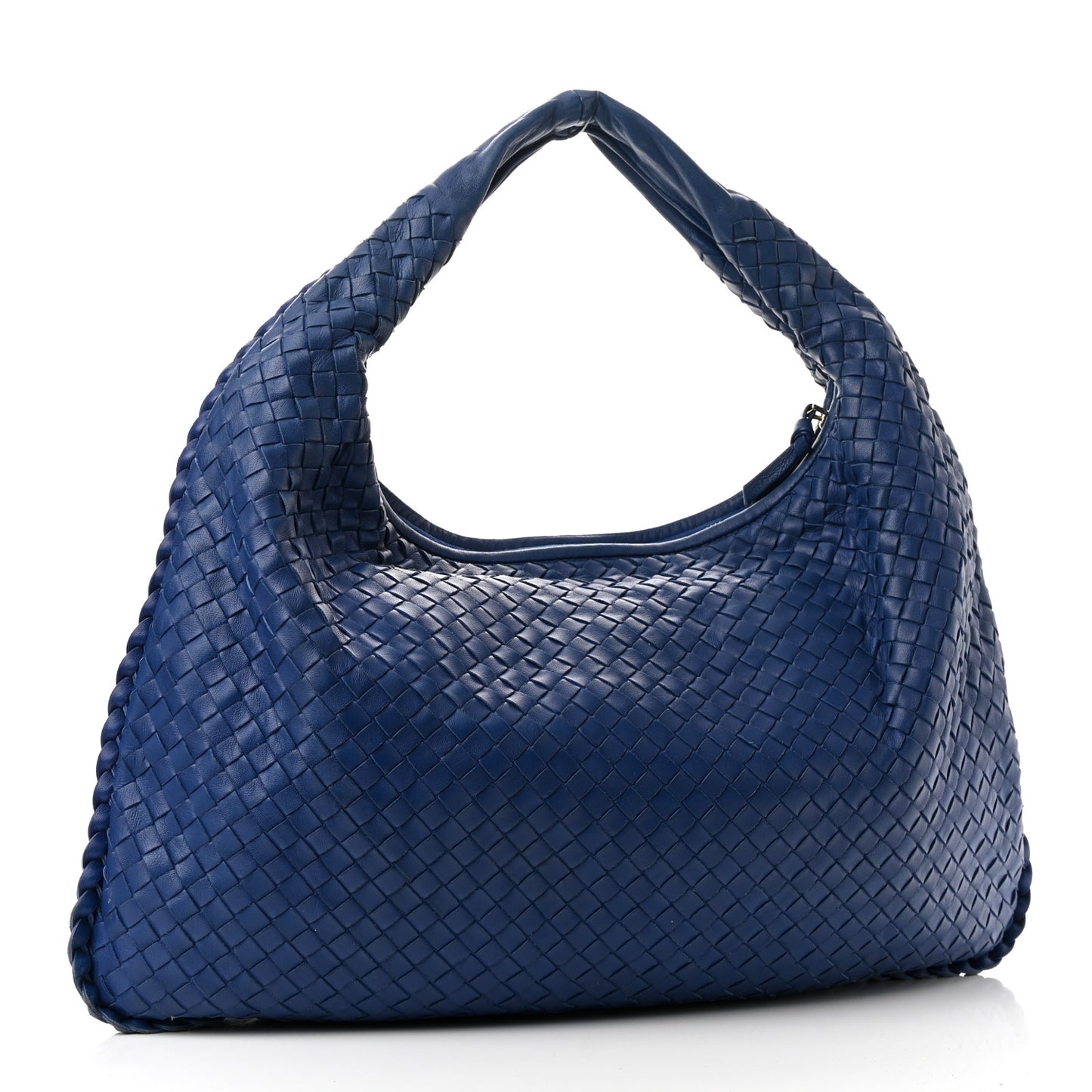 Nappa Intrecciato Large Veneta Hobo Baltic Blue