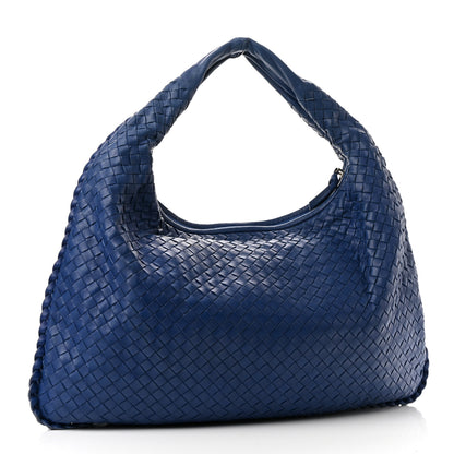 Bottega Veneta Nappa Intrecciato Large Veneta Hobo Baltic Blue 4 of 11