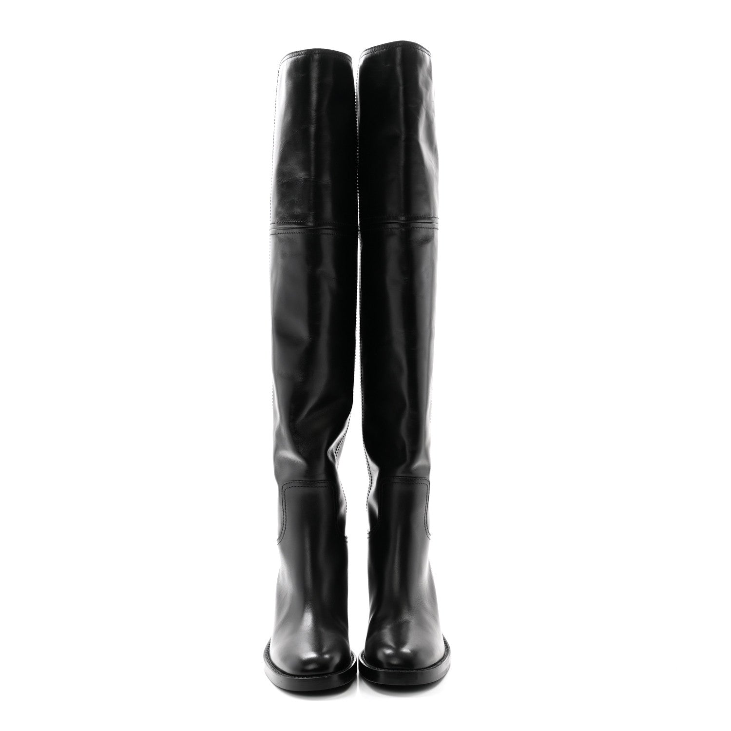 Gucci Calfskin Knee High Boots 40 Black 2 of 8