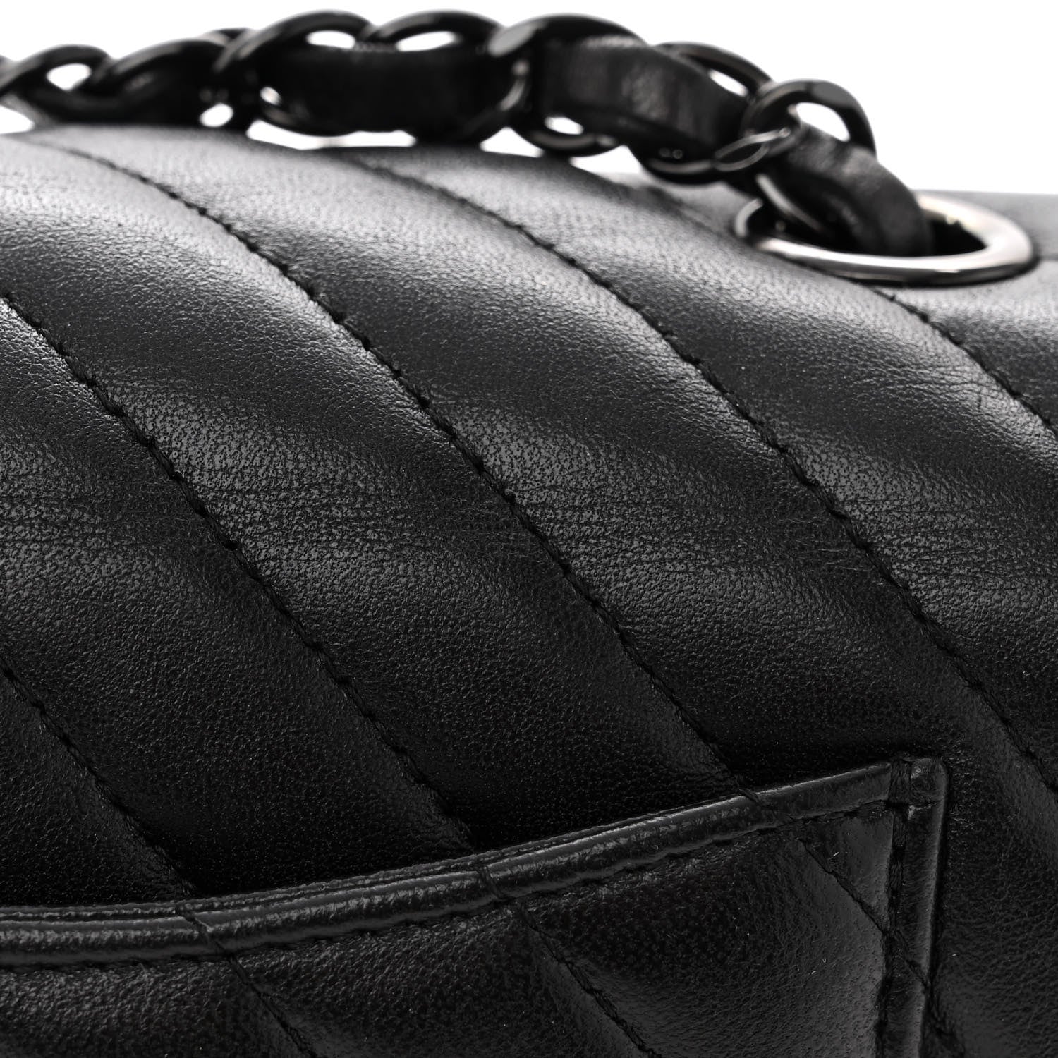 Chanel Lambskin Chevron Quilted Mini Rectangular Flap So Black 11 of 11