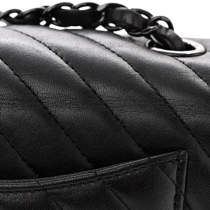 Chanel Lambskin Chevron Quilted Mini Rectangular Flap So Black 11 of 11