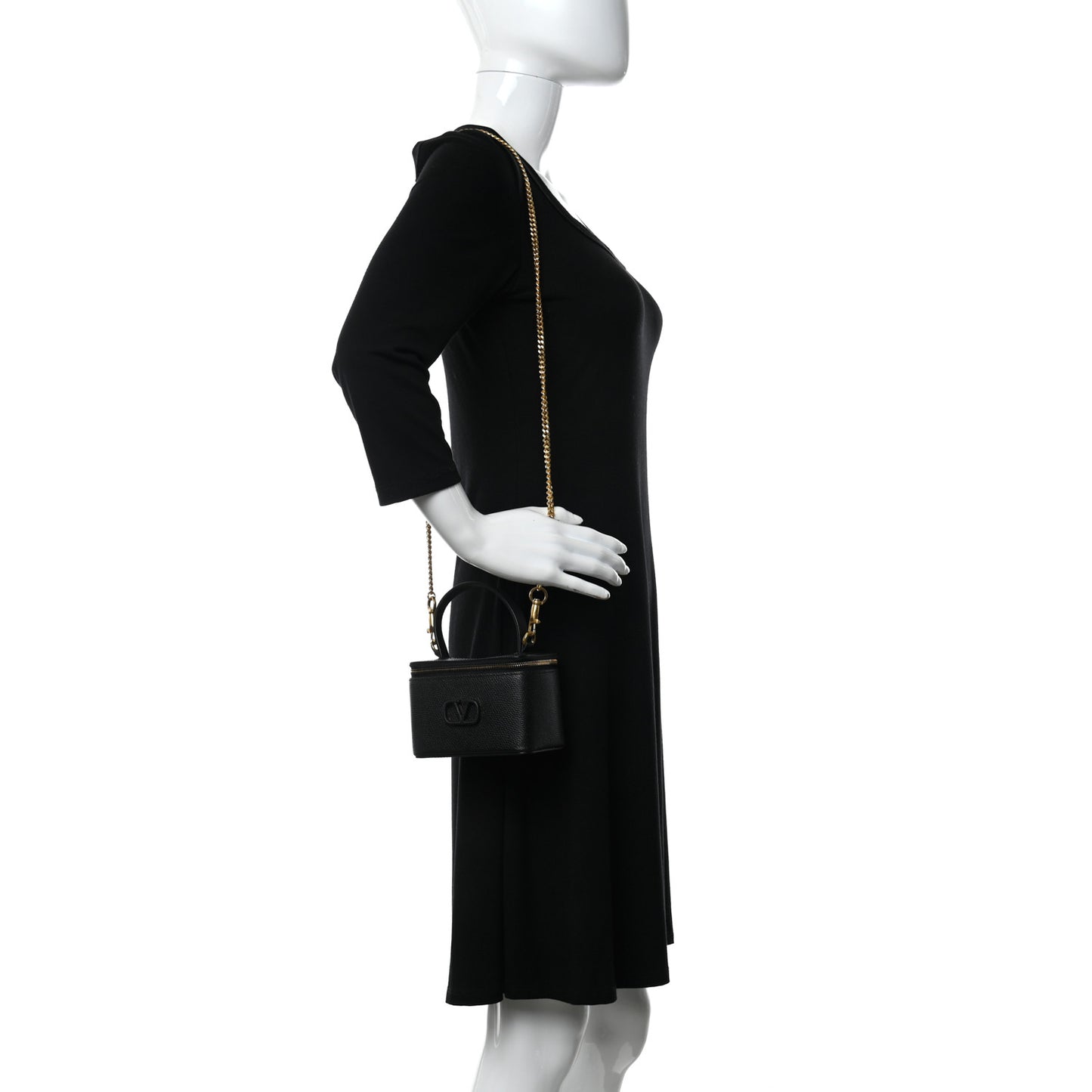 Grained Calfskin VSling Vanity Case Black