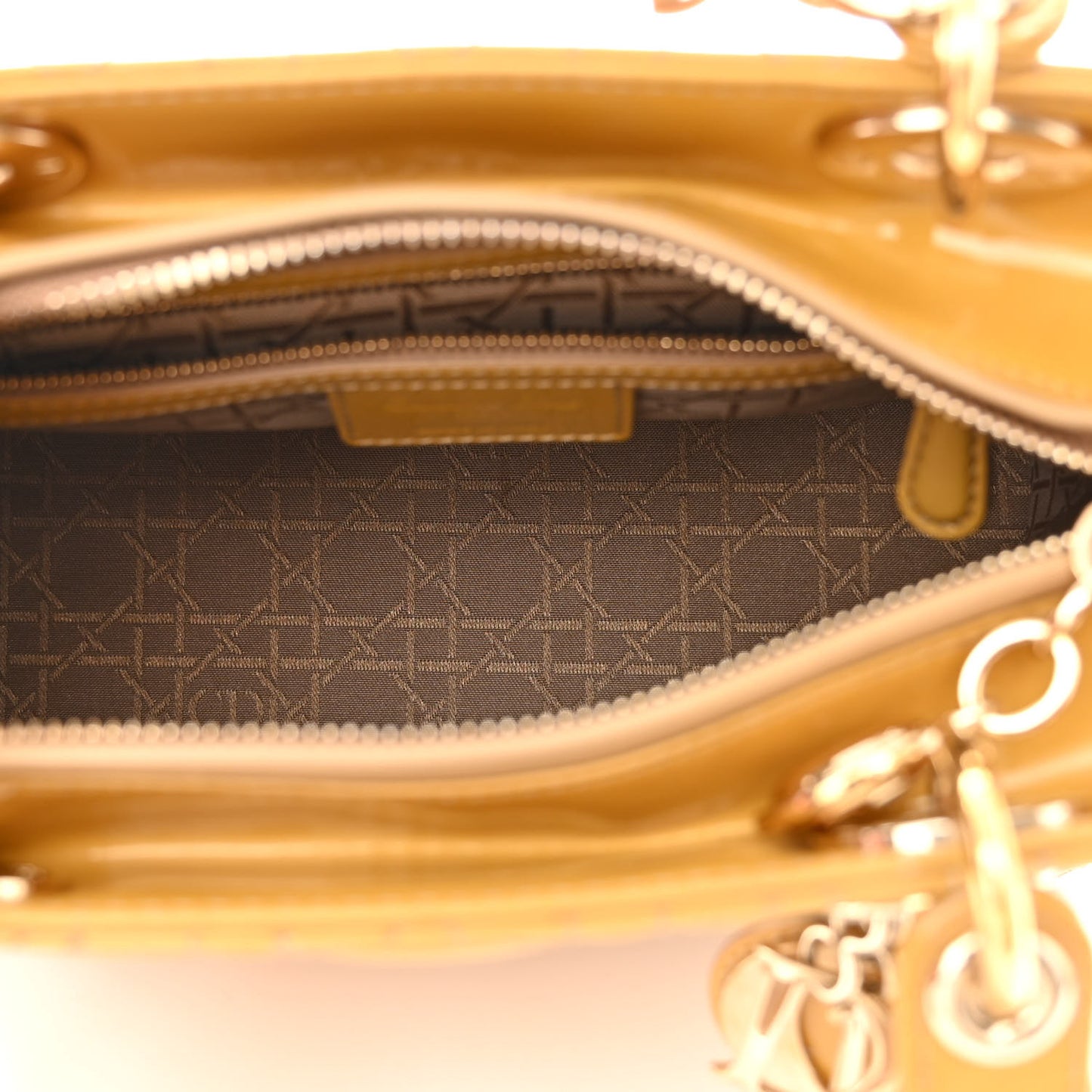 Patent Cannage Medium Lady Dior Beige