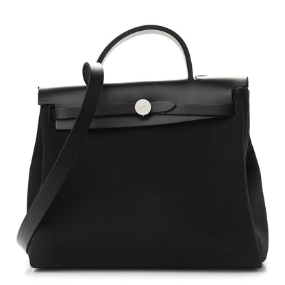 Hermes Military Toile Vache Hunter Herbag Zip PM 31 Black 3 of 15