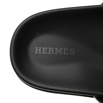 Hermes Calfskin Womens Chypre Sandals 37 Black 6 of 10
