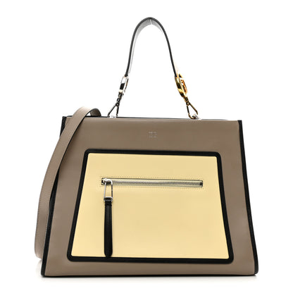 Fendi Vitello Century F is Fendi Regular Runaway Satchel Tortora Burro Multicolor 1 of 9