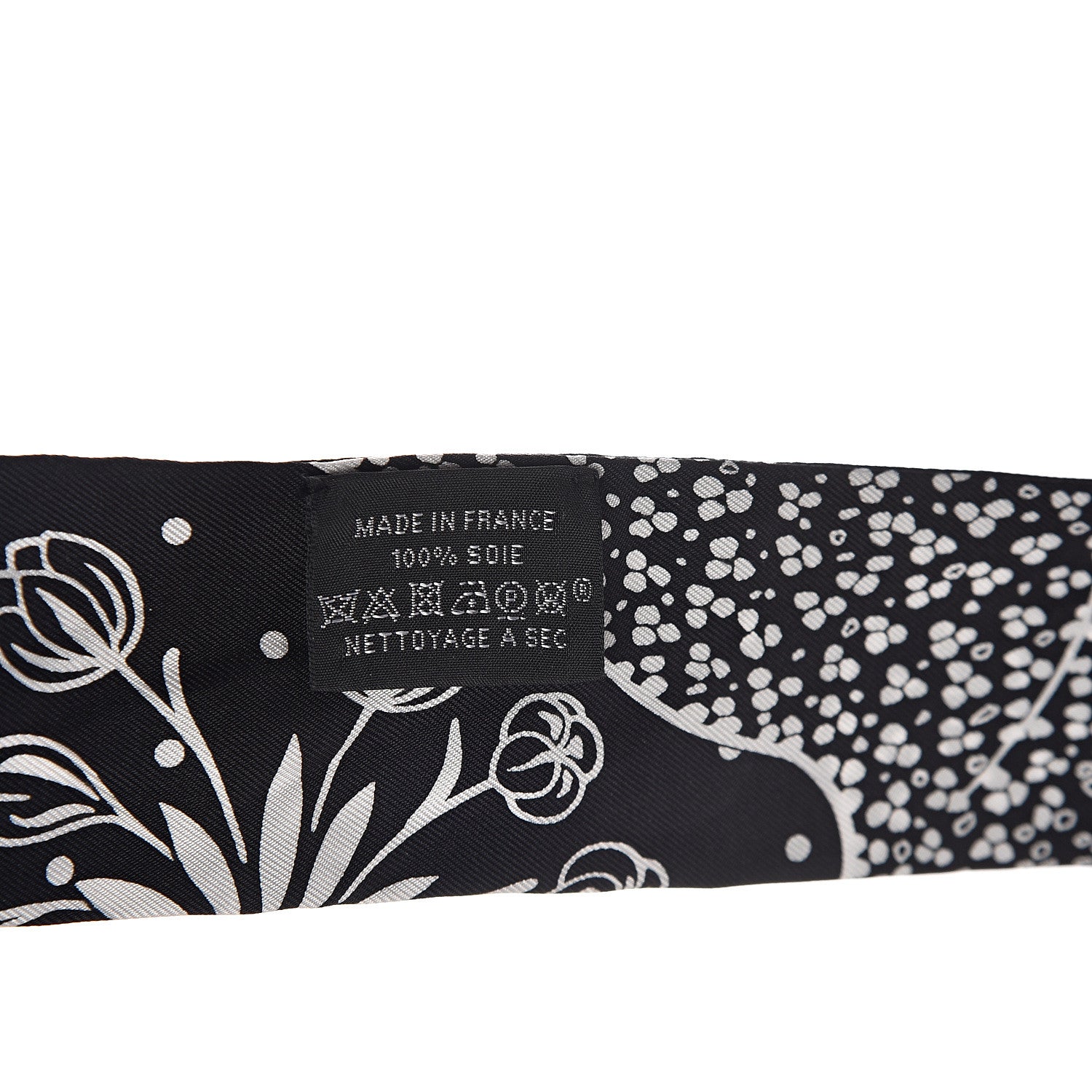 Hermes Silk Les Leopards Twilly Black White 2 of 2