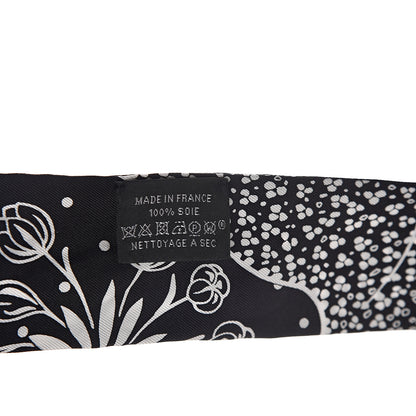 Hermes Silk Les Leopards Twilly Black White 2 of 2