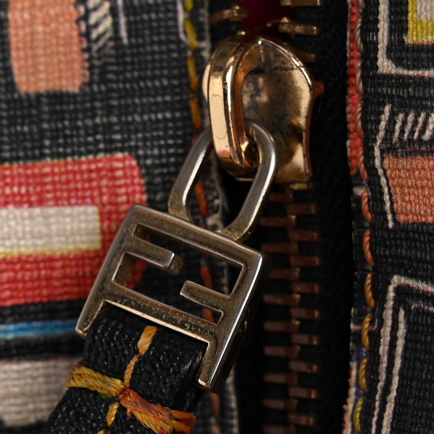 Fendi Zucca Spalmati Patent Zucchino Screen Print Medium Roll Tote Tobacco Multicolor Black 12 of 13