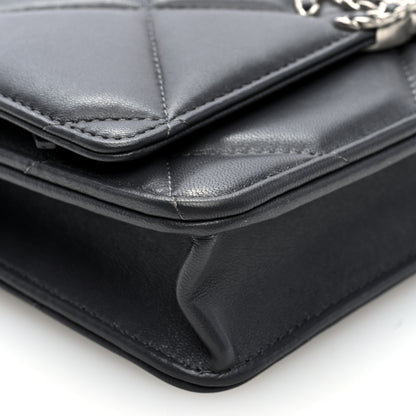 Chanel Lambskin Quilted Chanel 19 Wallet On Chain WOC Dark Grey 9 of 10