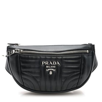 Prada Soft Calfskin Impunture Diagramme Belt Bag Black 1 of 10