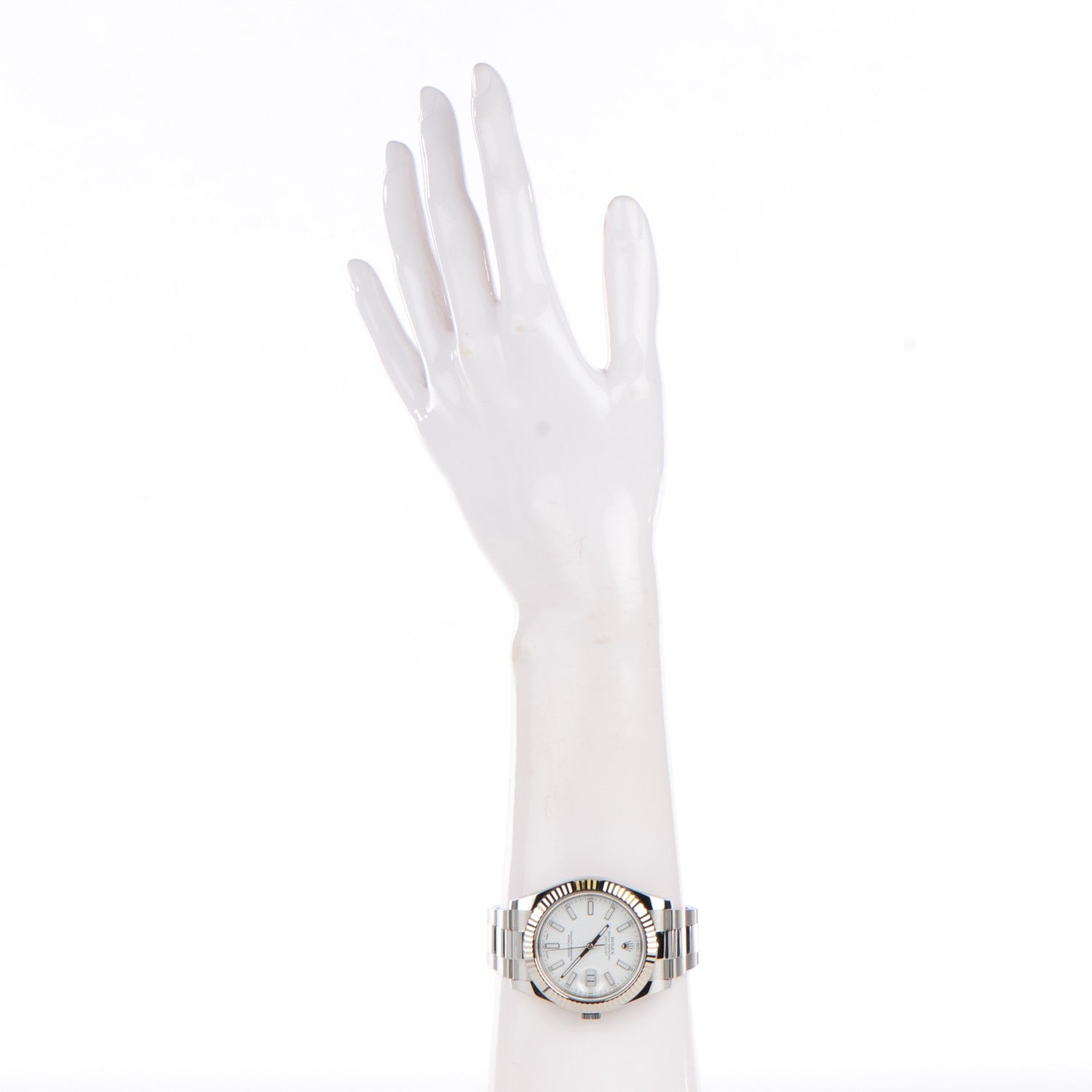 Rolex Stainless Steel 18K White Gold 41mm Oyster Perpetual Datejust Watch White 116334 2 of 8