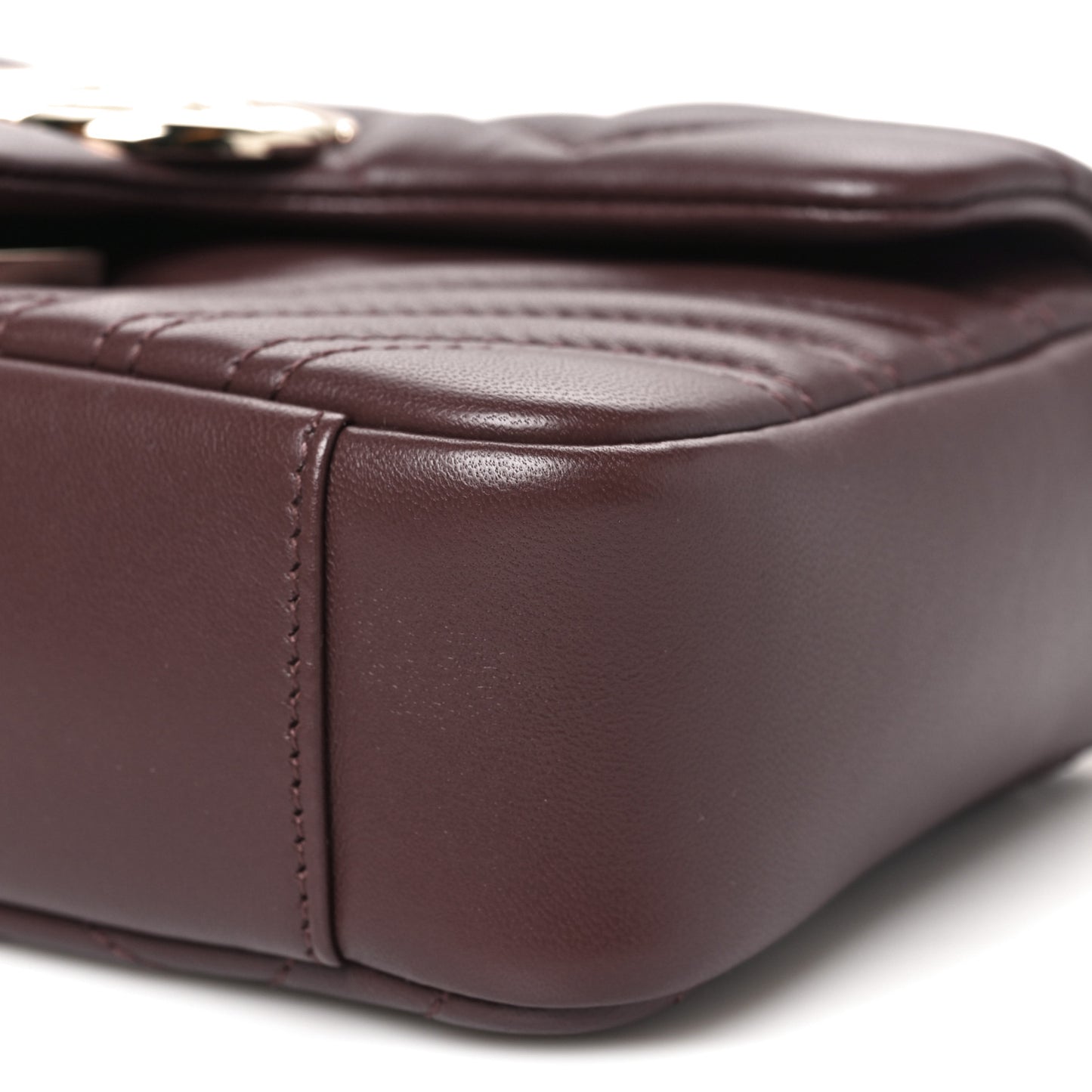 Lambskin Matelasse Small GG Marmont Shoulder Bag Rosso Ancora
