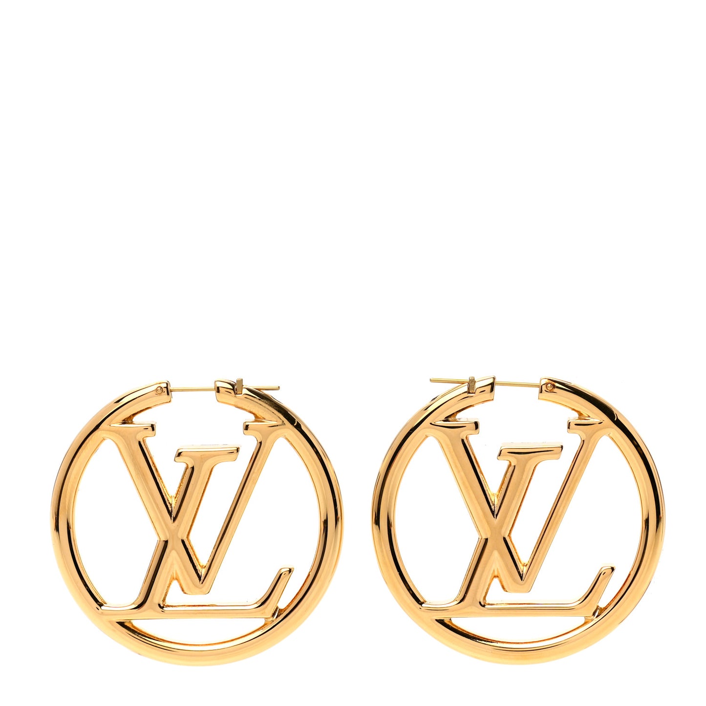 Metal Louise Hoop Earrings Gold