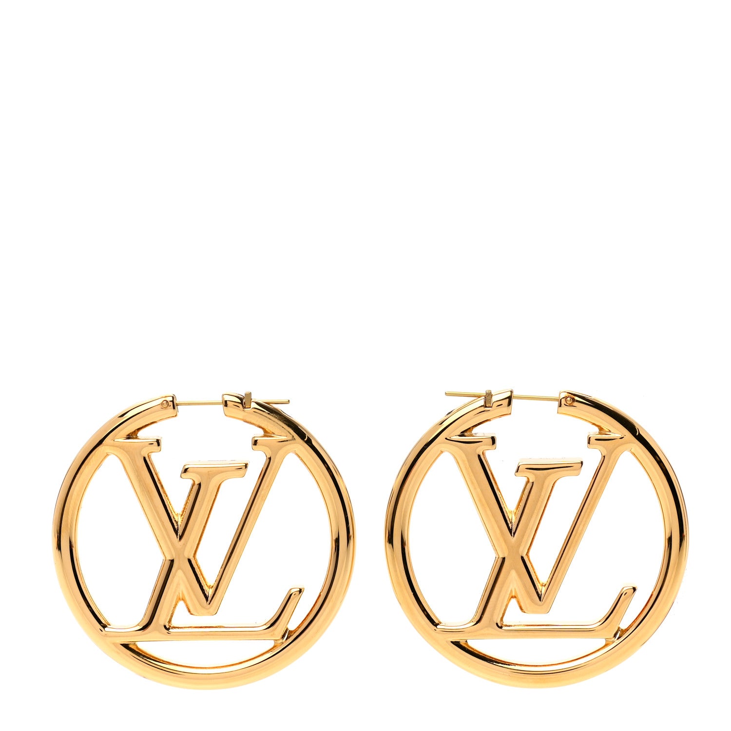 Louis Vuitton Metal Louise Hoop Earrings Gold 1 of 5