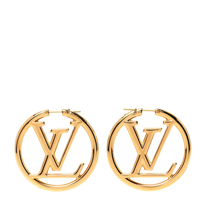 Louis Vuitton Metal Louise Hoop Earrings Gold 1 of 5