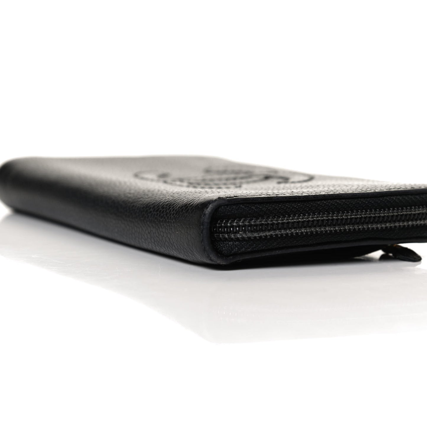 Caviar Large Timeless CC Zip Around Wallet Black