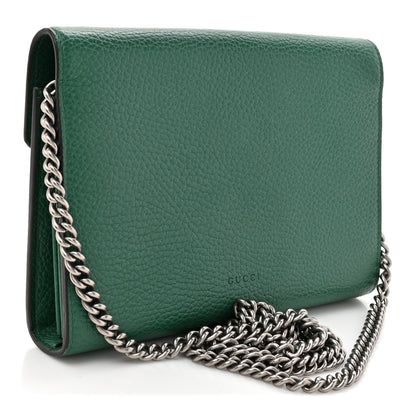 Gucci Calfskin Mini Dionysus Chain Wallet Emerald 3 of 12