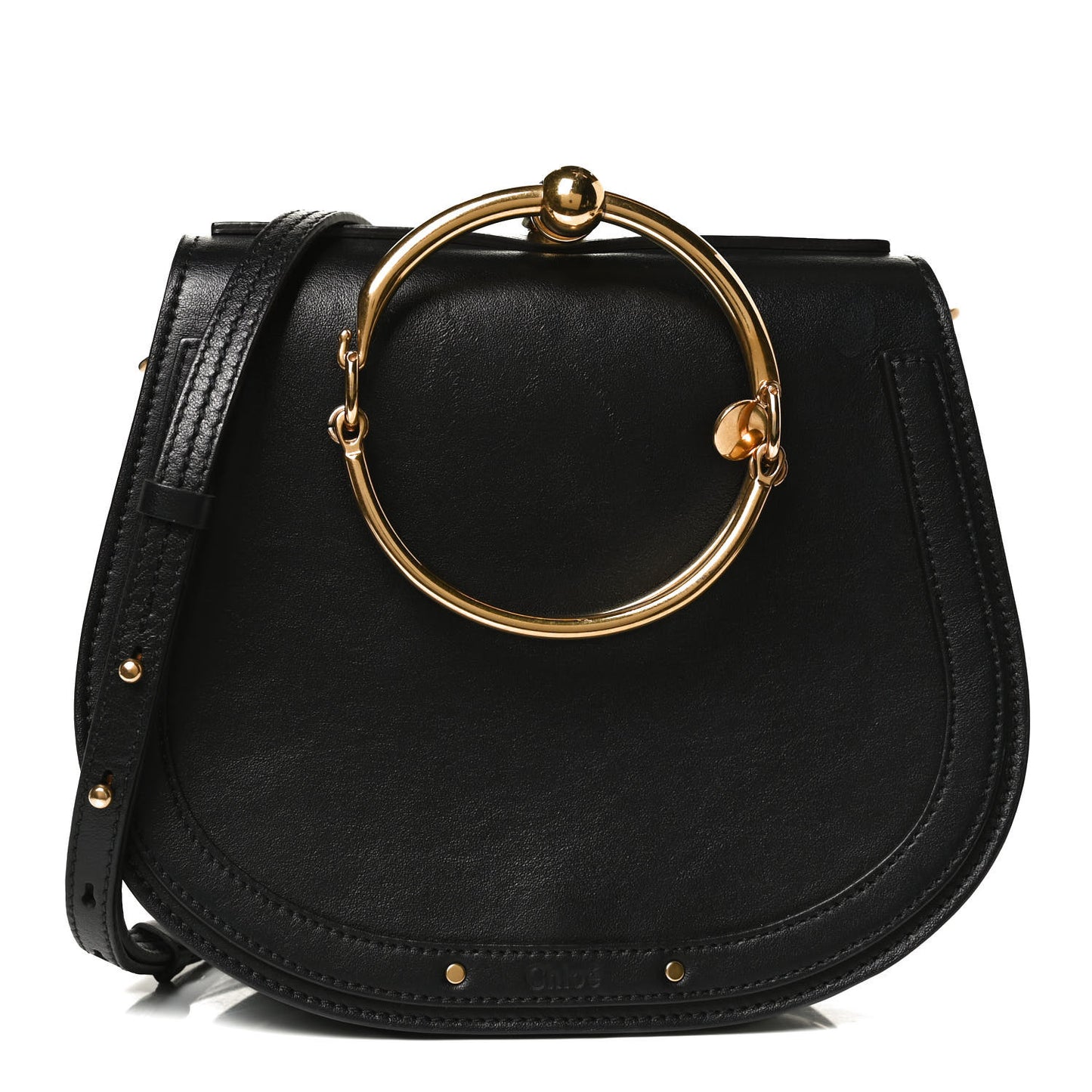 Calfskin Small Nile Bracelet Bag Black