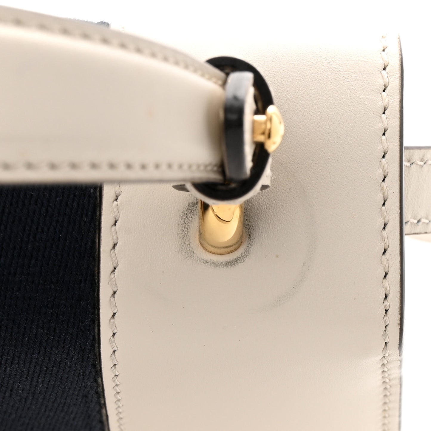 Calfskin Mini Sylvie Top Handle Bag White