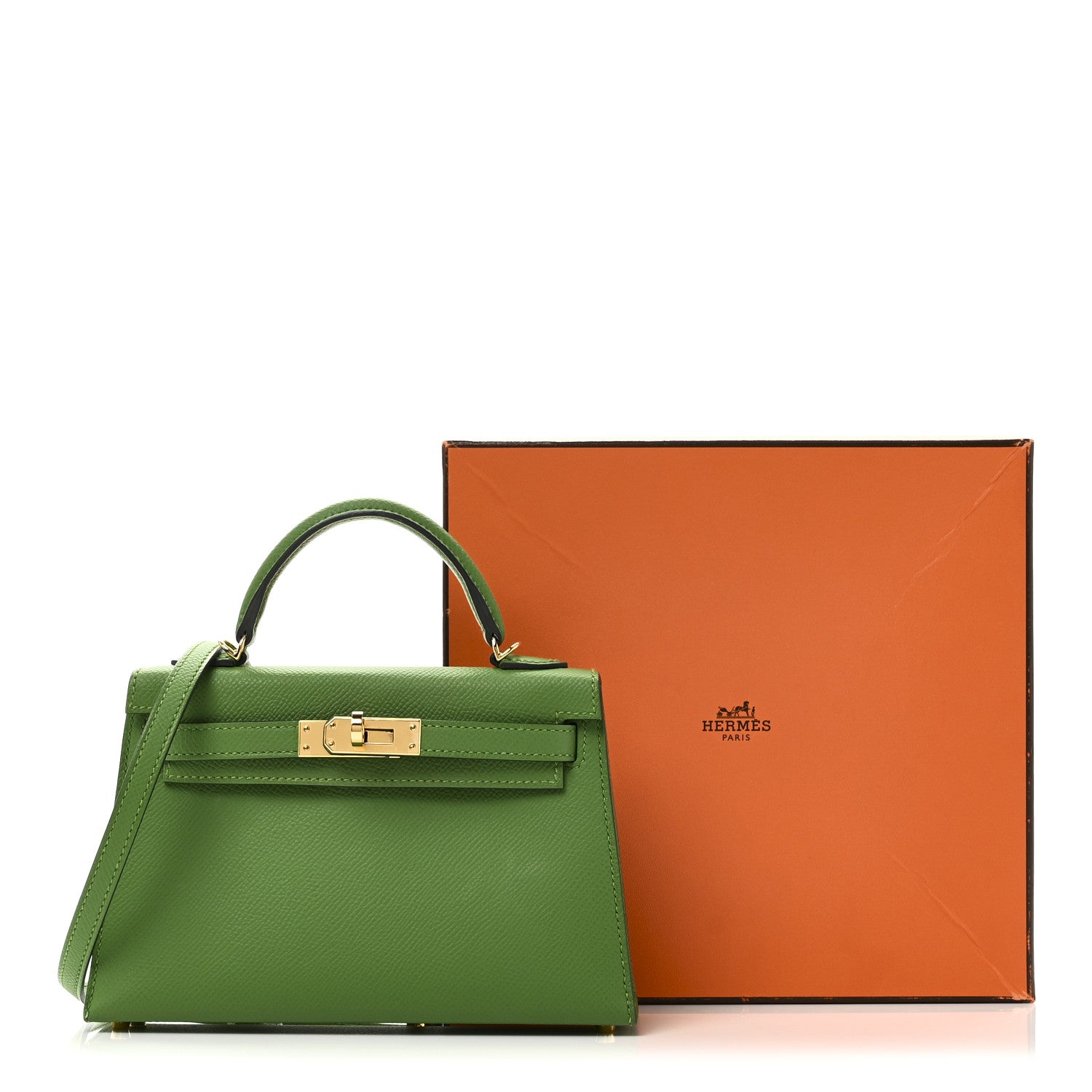 Hermes Epsom Mini Kelly Sellier 20 Vert Yucca 10 of 10