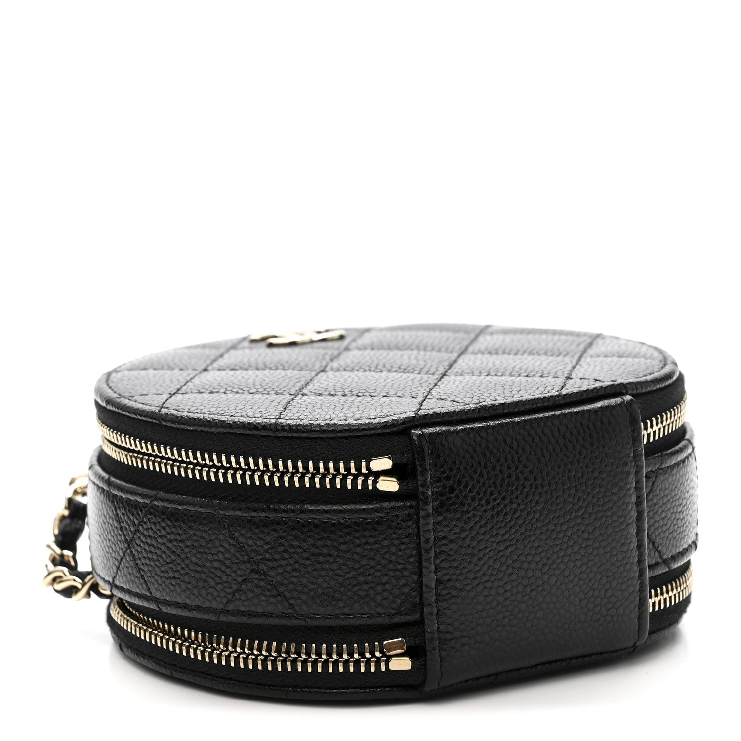 Chanel Caviar Quilted Round Handle With Care Vanity With Chain Black 4 of 12