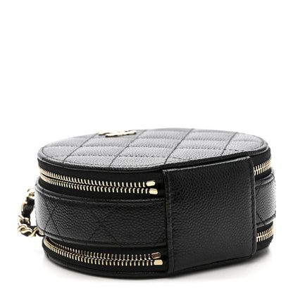 Chanel Caviar Quilted Round Handle With Care Vanity With Chain Black 4 of 12