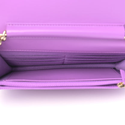 Chanel Caviar Quilted Boy Wallet On Chain WOC Purple 5 of 11