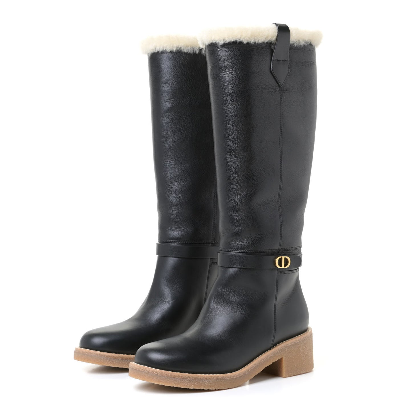Calfskin Shearling D-Furious Boots 37 Black
