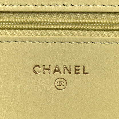Chanel Calfskin Quilted Perfect Fit Wallet On Chain WOC Yellow 6 of 13