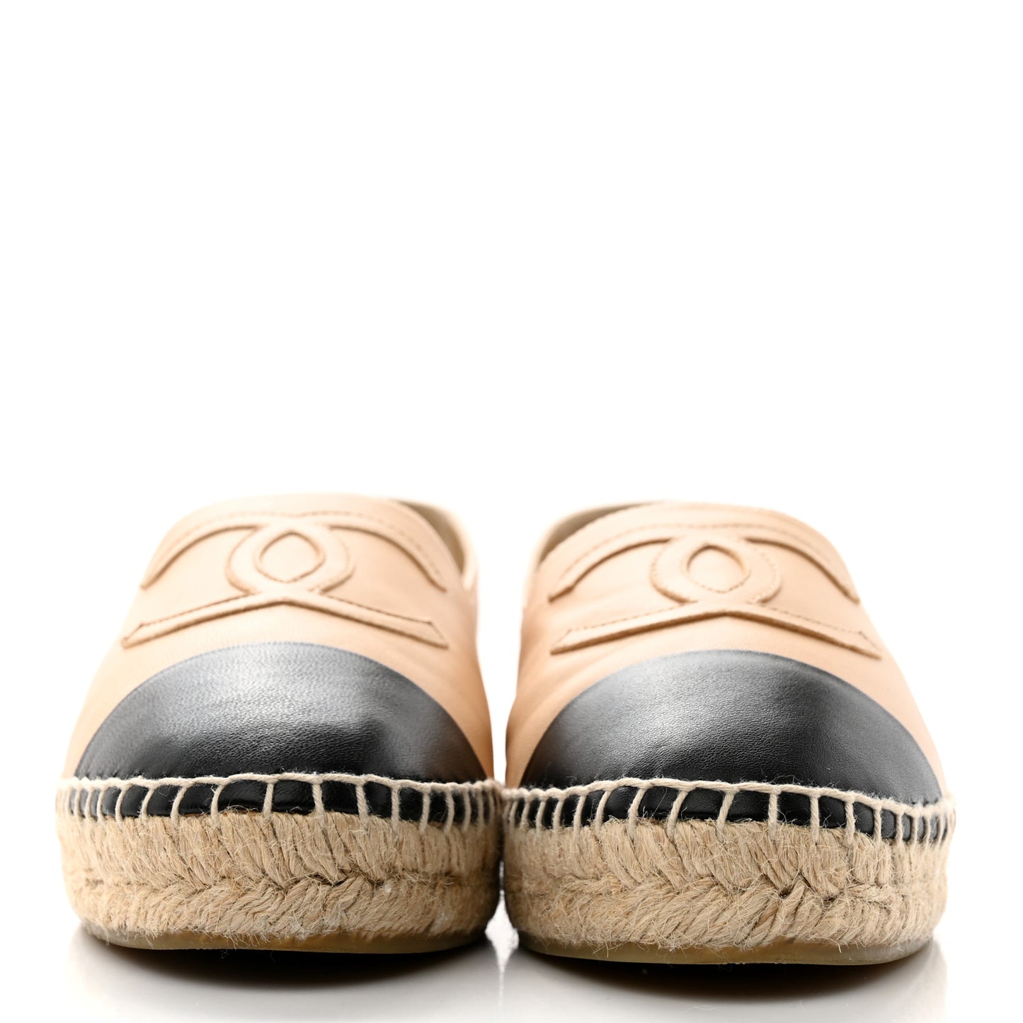 Lambskin CC Espadrilles 38 Beige Black