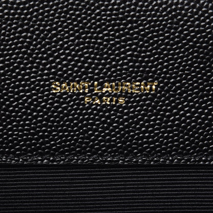 Saint Laurent Grain De Poudre Textured Mixed Matelasse Triquilt Small Monogram Satchel Black 6 of 9