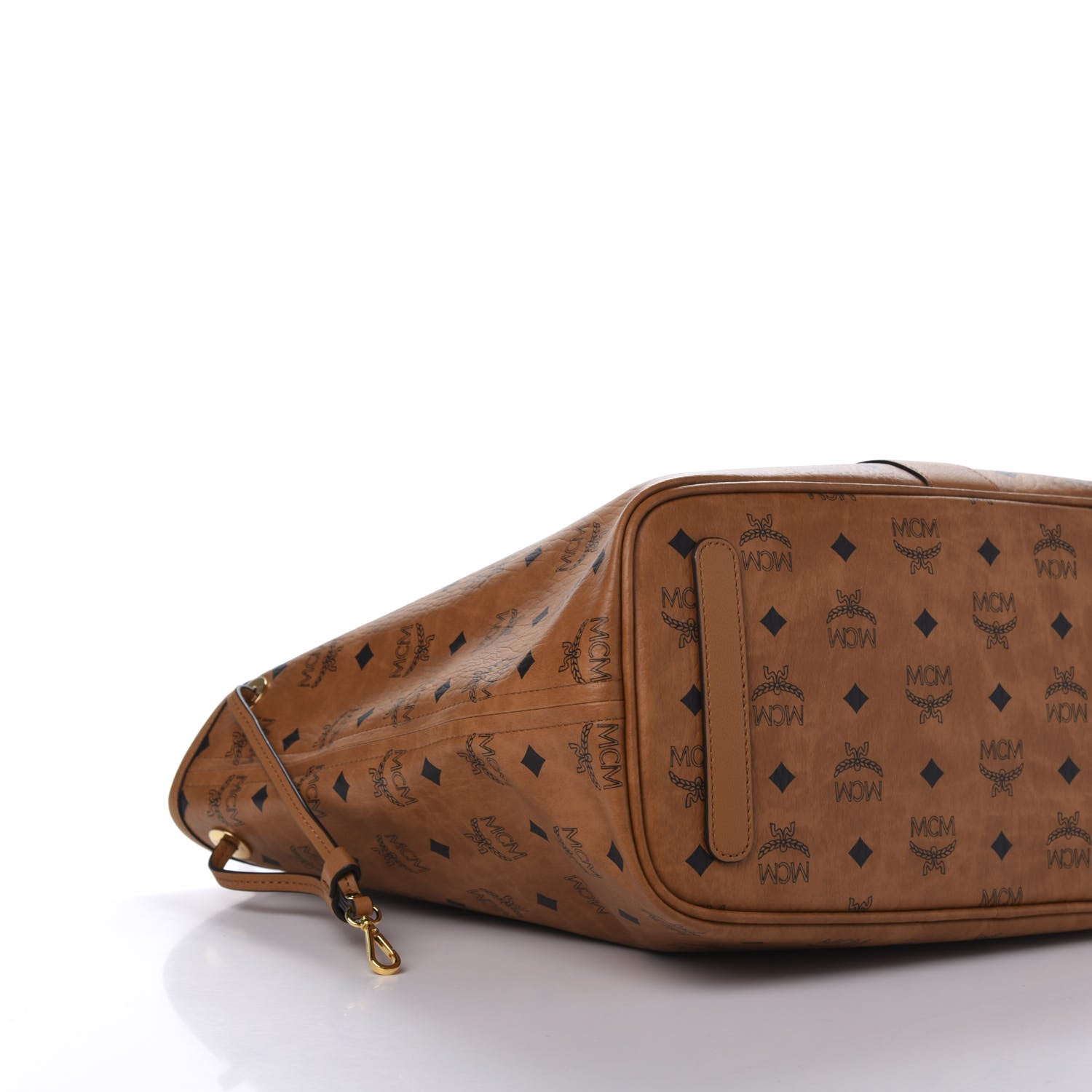 MCM Visetos Medium Liz Reversible Shopper Tote Cognac 8 of 19