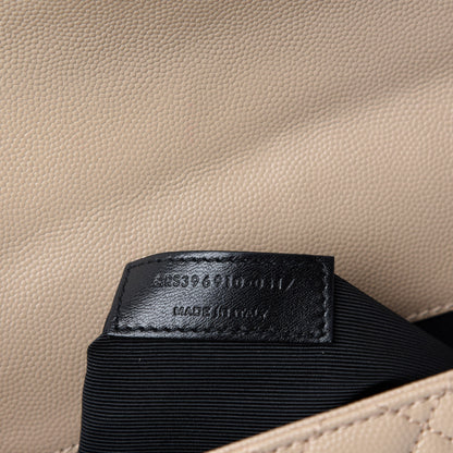 Saint Laurent Grain De Poudre Large Tri-Quilt Monogram Satchel Dark Beige 13 of 14