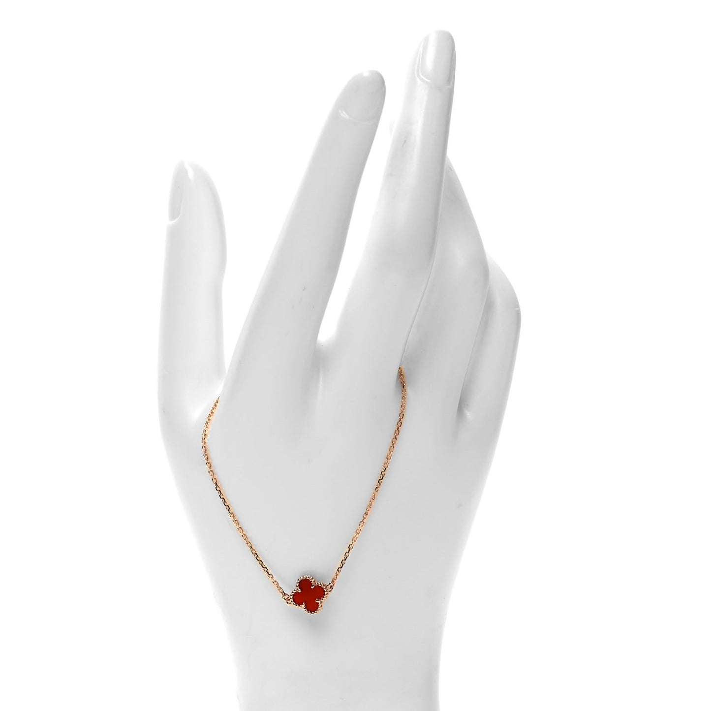 18K Rose Gold Carnelian Sweet Alhambra Bracelet