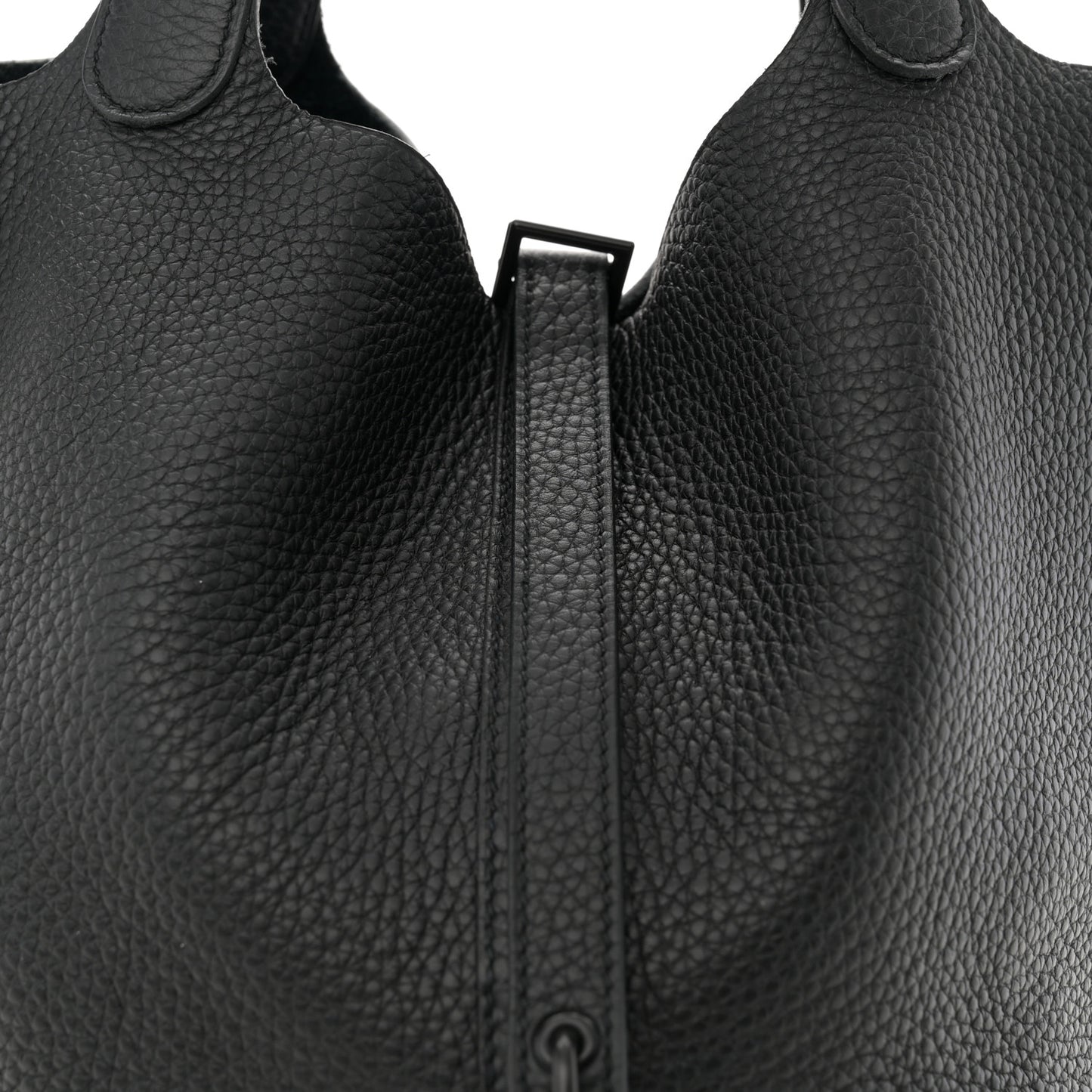 Taurillon Clemence Monochrome Picotin Lock 22 MM Black