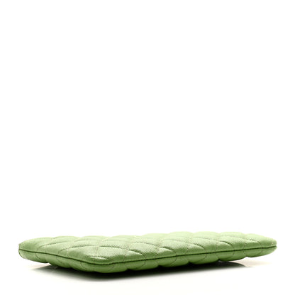 Chanel Caviar Quilted Cosmetic Case Green 4 of 10