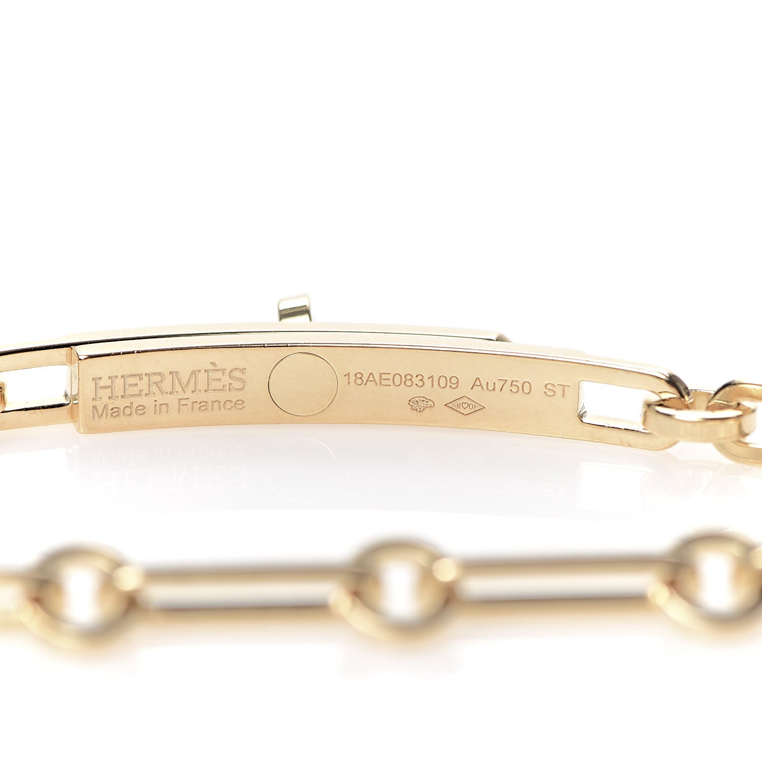 Hermes 18K Yellow Gold Diamond PM Kelly Chaine Bracelet ST 4 of 5