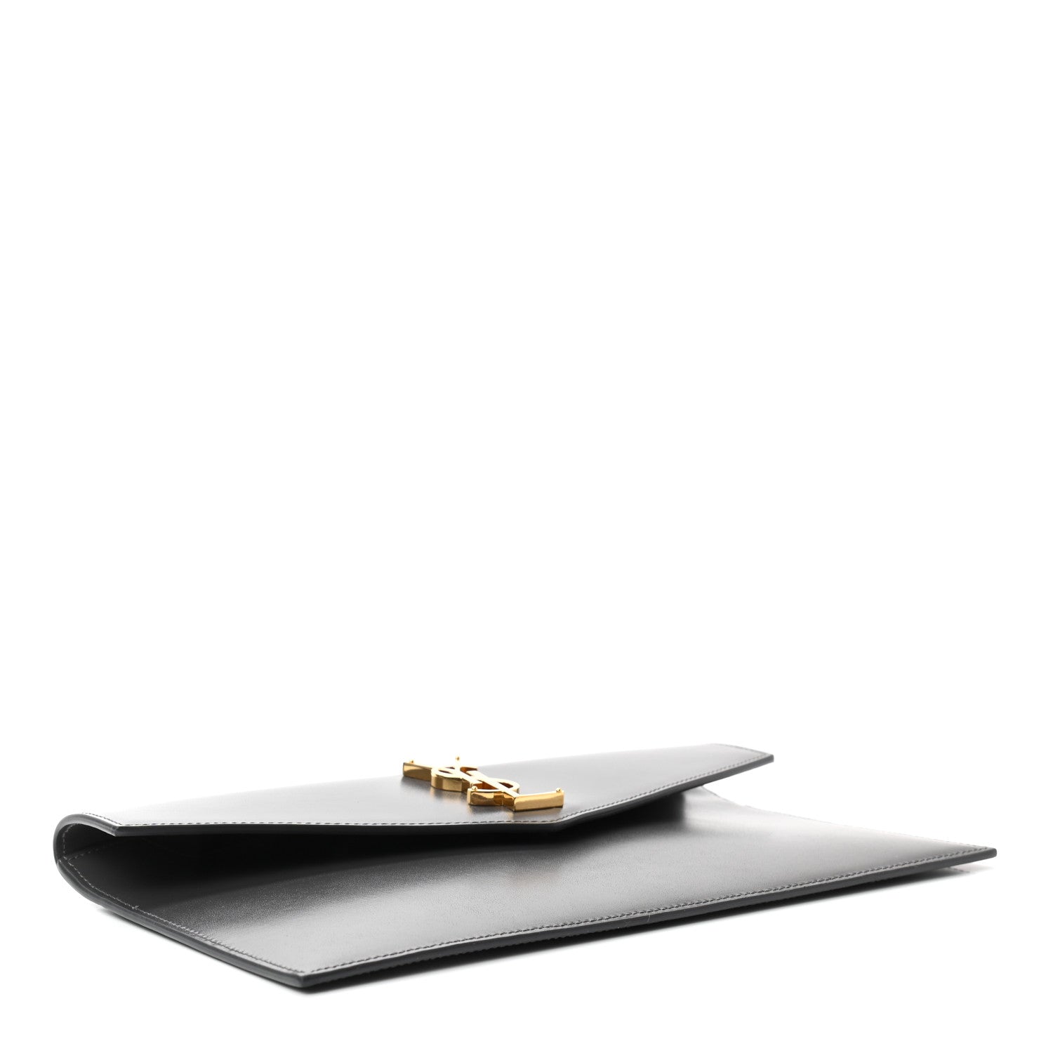 Saint Laurent Smooth Shiny Calfskin Uptown Pouch Storm 4 of 7