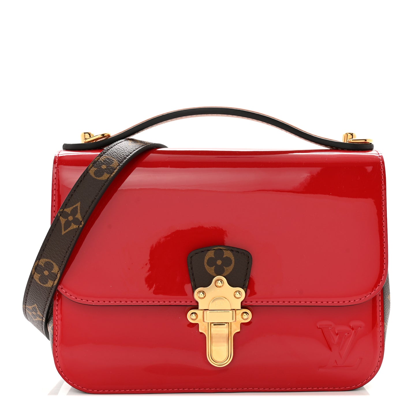 Patent Calfskin Monogram Cherrywood BB Scarlet