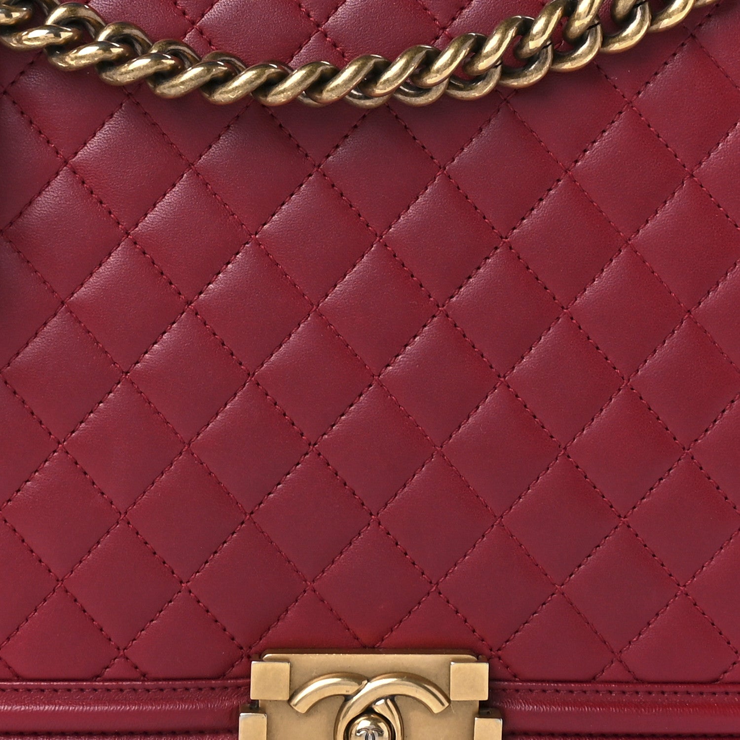 Chanel Lambskin Quilted Large Boy Flap Red 7 of 8