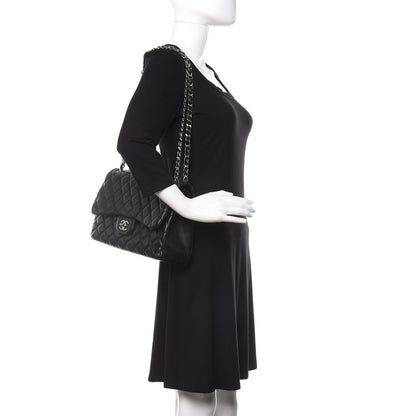 Chanel Lambskin Quilted Jumbo Double Flap Black 2 of 14