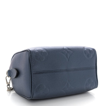 Louis Vuitton Metallic Empreinte Monogram Giant Speedy Bandouliere 20 Navy Nacre 4 of 10