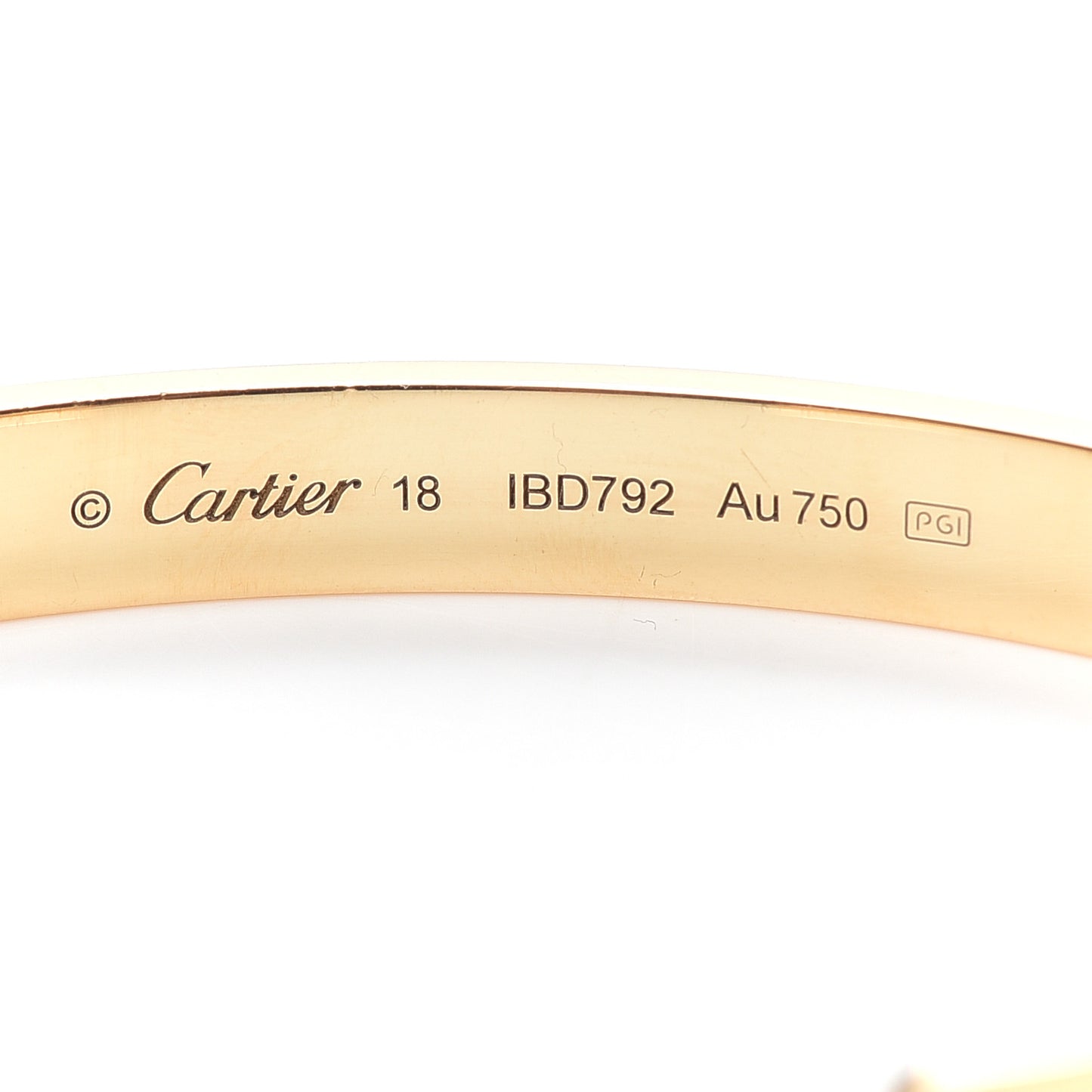 18K Yellow Gold LOVE Cuff Bracelet 18