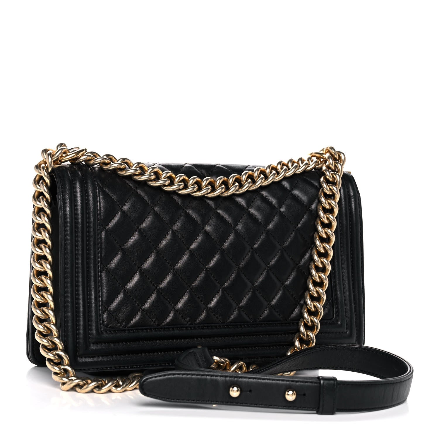 Chanel Lambskin Quilted Medium Boy Flap Black 3 of 12