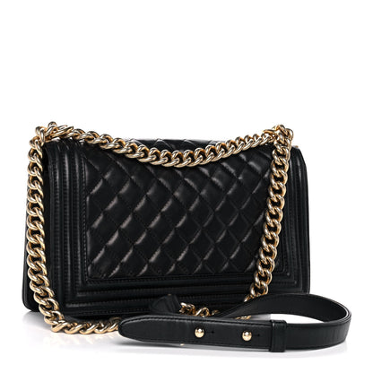 Chanel Lambskin Quilted Medium Boy Flap Black 3 of 12